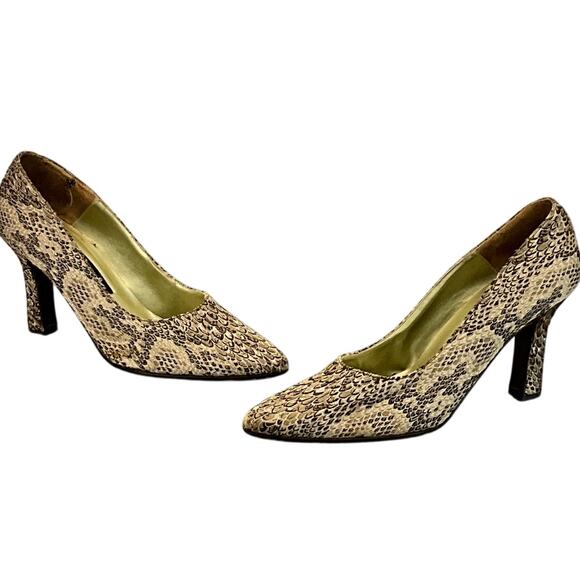 Kenneth Cole Vintage 90s Gorgeous Snake Skin Point Toe High Heel Women 7.5 B - Picture 5 of 11